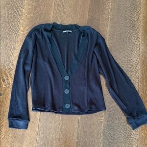 Zara Black Ribbed cardigan Top
